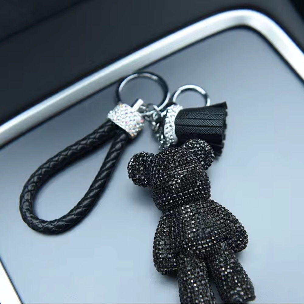 Rhinestone Bear Keychain Charm - Picture 6 of 7